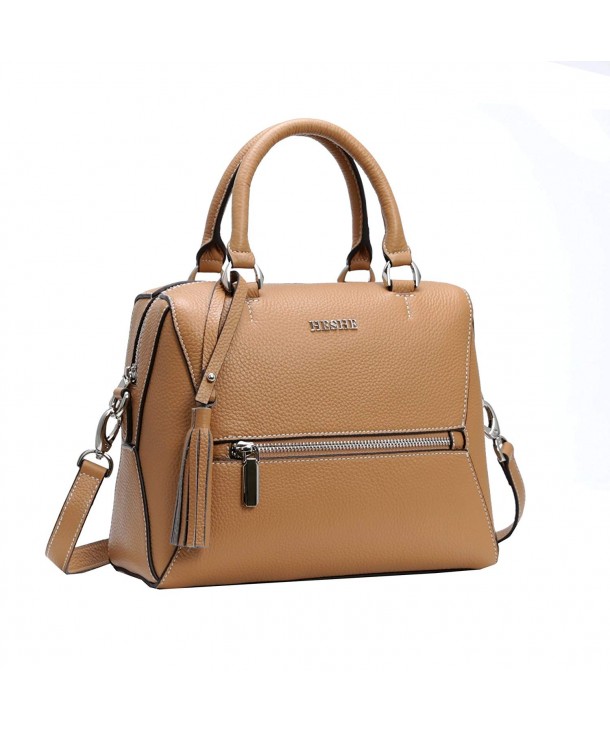 Leather Handbags Business Shoulder Designer - Khaki - CG18E39M7UX