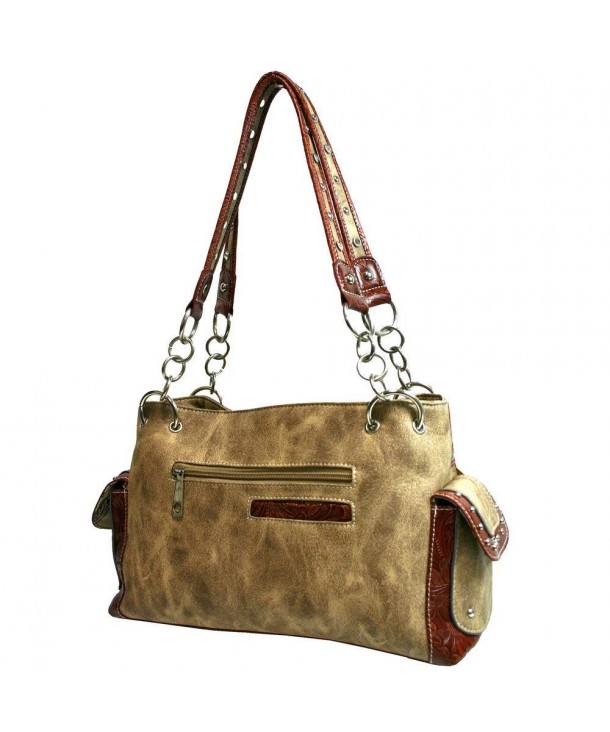 Western Style Double Guns Handbag Purse - brown - CJ11R21TNA9