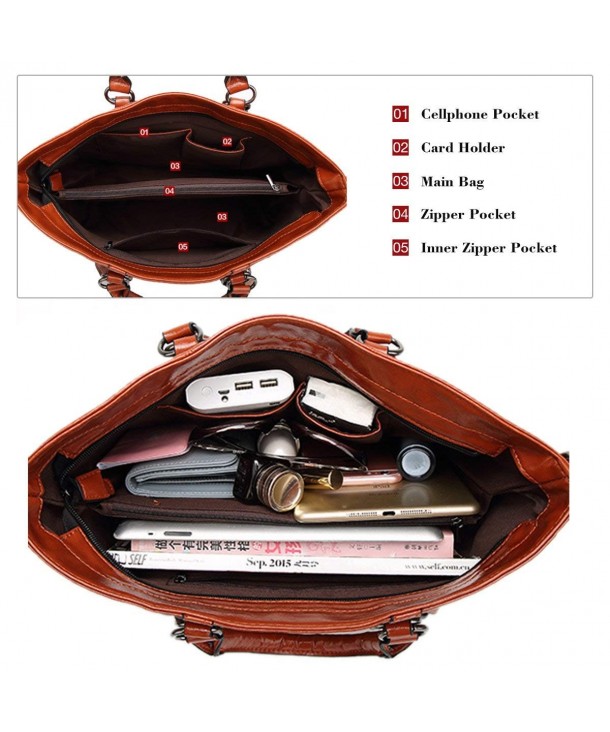 Leather Handbags Ekphero capacity Shoulder - Black - C2180EQR7LA