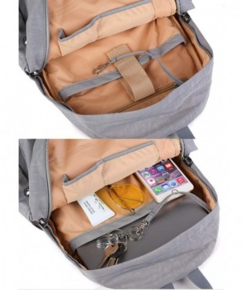 Nylon Casual Travel Daypack Backpack Purse - V2 Grey Medium - CU185Z9MSKU