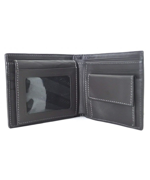 Men's Bifold Crocodile Tail Skin Leather Grey Wallet - C212M9M4F7R