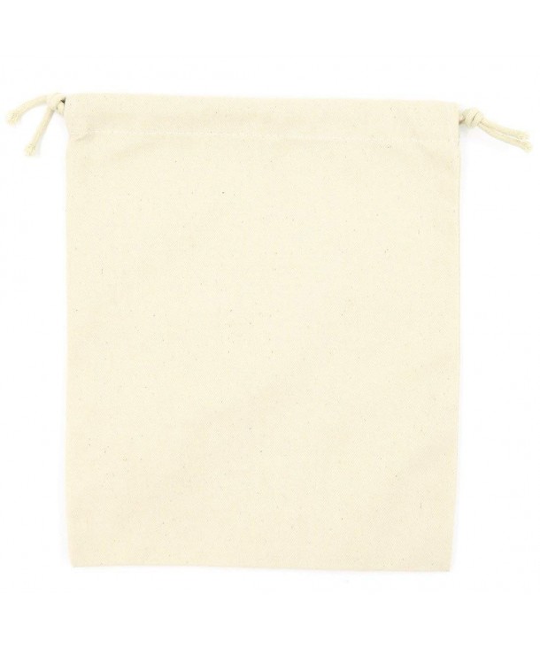 100% Cotton Canvas Muslin Drawstring Bags 2-pack 24x32cm - CE17YA0HKS4