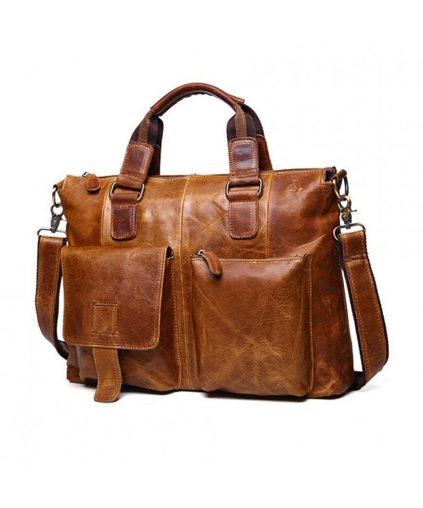 Men's Retro Leather Handbag/Shoulder Bag Business Laptop Briefcase ...