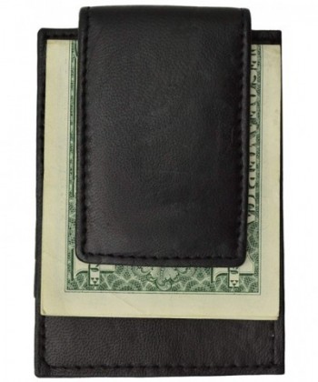 Leather Money Clip & Credit Card Holder - Style 1010r Black - Black ...