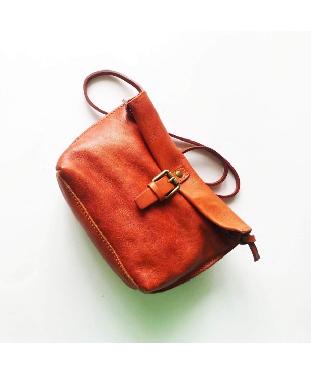 Handmade Vintage Women Small Genuine Leather CrossBody Saddle Bags Cell ...