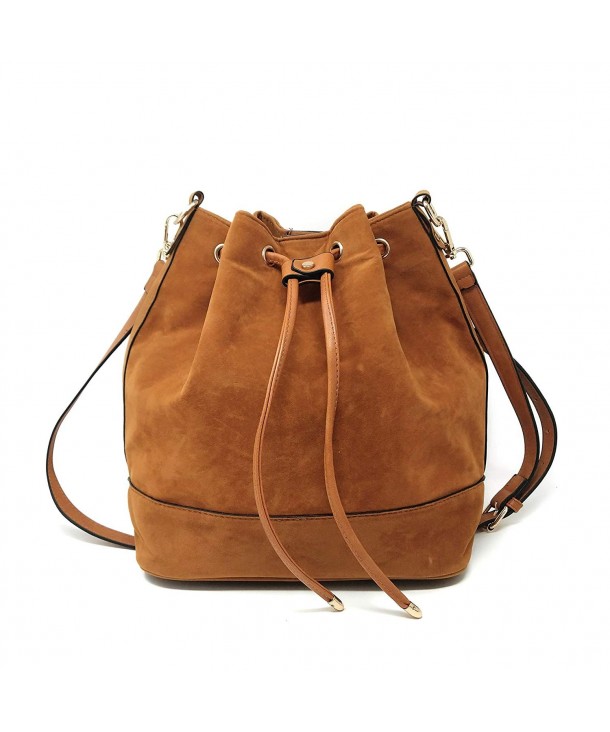 brown bucket purse