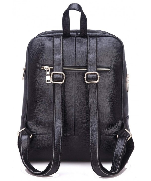 Hot Style Women Real Genuine Leather Backpack Fashion Bag - Black ...