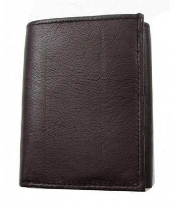 Durable Compact Men's Wallet Brown Leather Trifold Six Credit Card ...