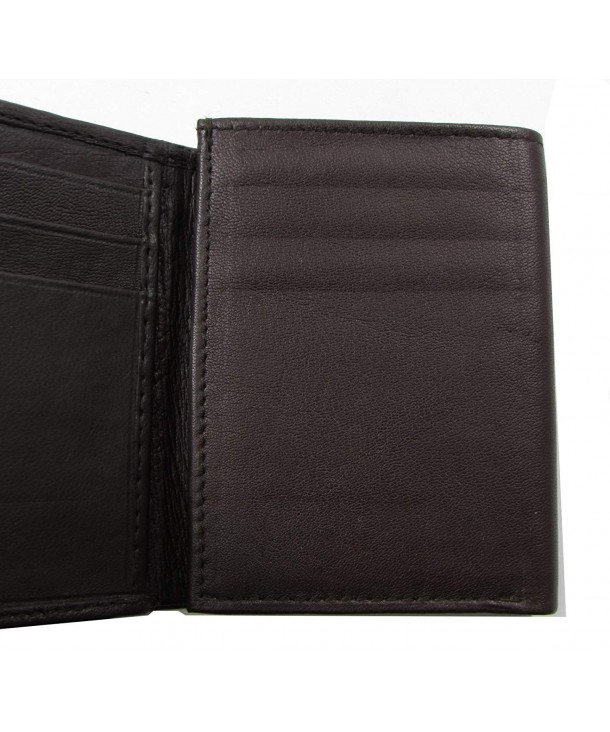 Durable Compact Men's Wallet Brown Leather Trifold Six Credit Card ...