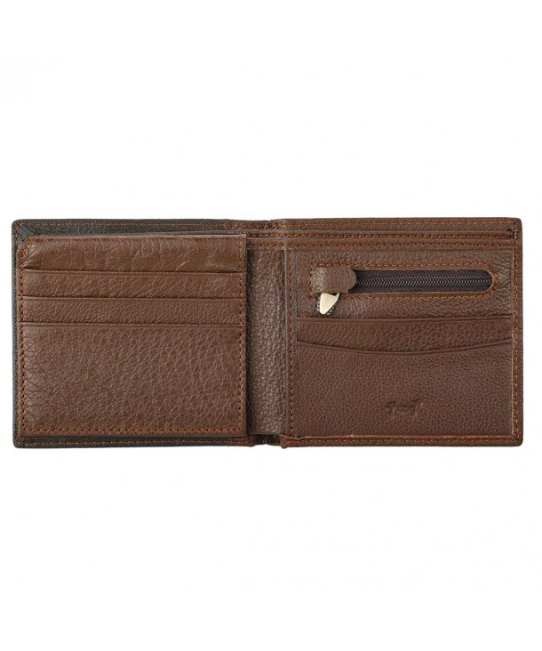 Two-Tone Genuine Leather Wallet w/