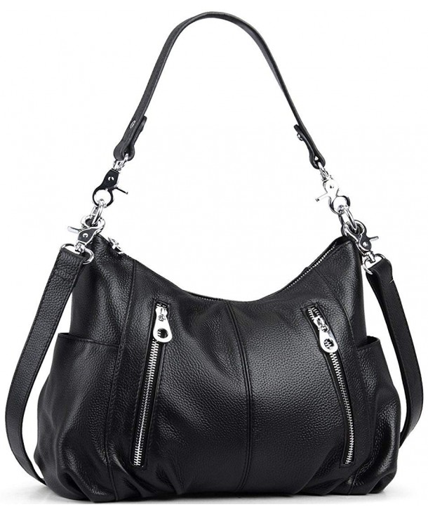 Womens Leather Shoulder Handbags Satchel - Black - CY129H4HDSX