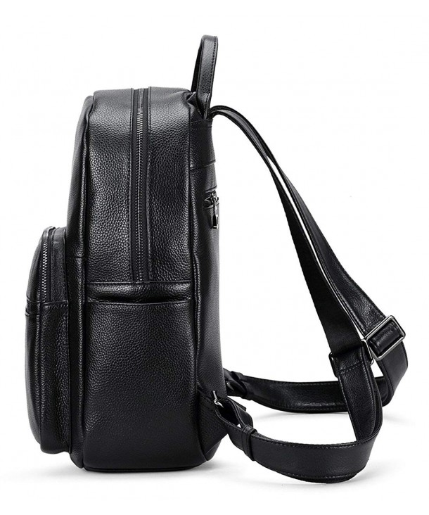 Hot Style Real Leather Backpack Casual Daypacks Bag - Black - CY12O0G0PLZ