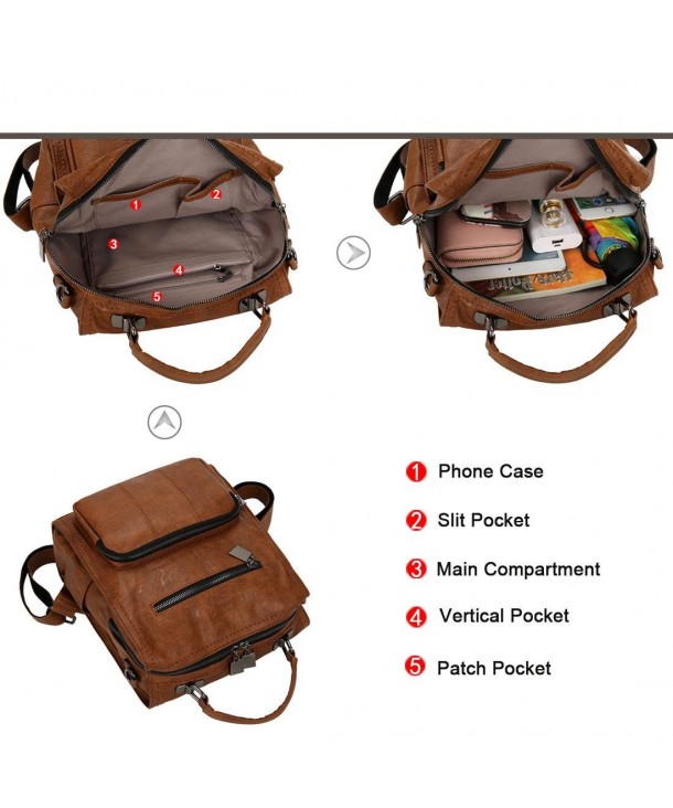 Backpack Purse Pu Leather Handbag Cute Tote Girl Large Capacity Satchel ...