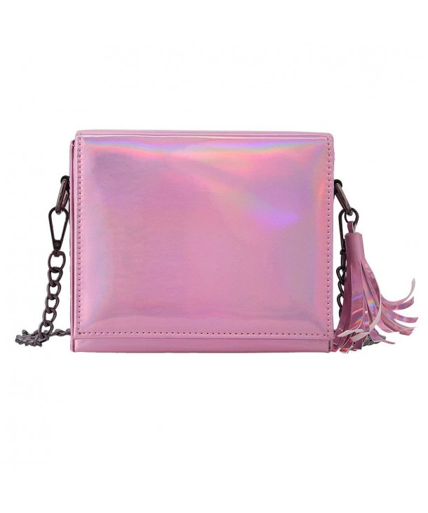 Women Shiny Hologram Holographic Tassel Handbag Shoulder Bag Crossbody ...