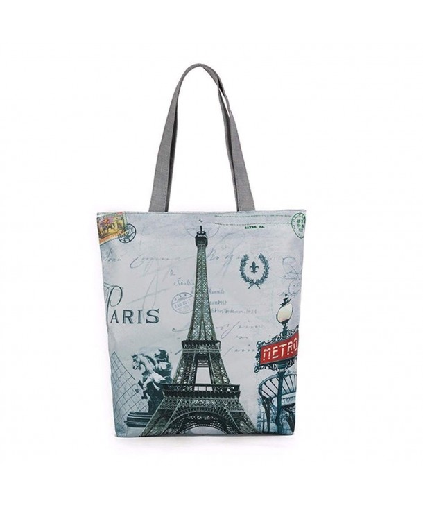 Eiffel Tower Canvas Tote Casual Beach Bags Women Shopping Bag Handbags ...