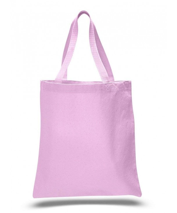 (12 Pack) 1 Dozen - Heavy Cotton Canvas Tote Bag (Light Pink) - Light ...