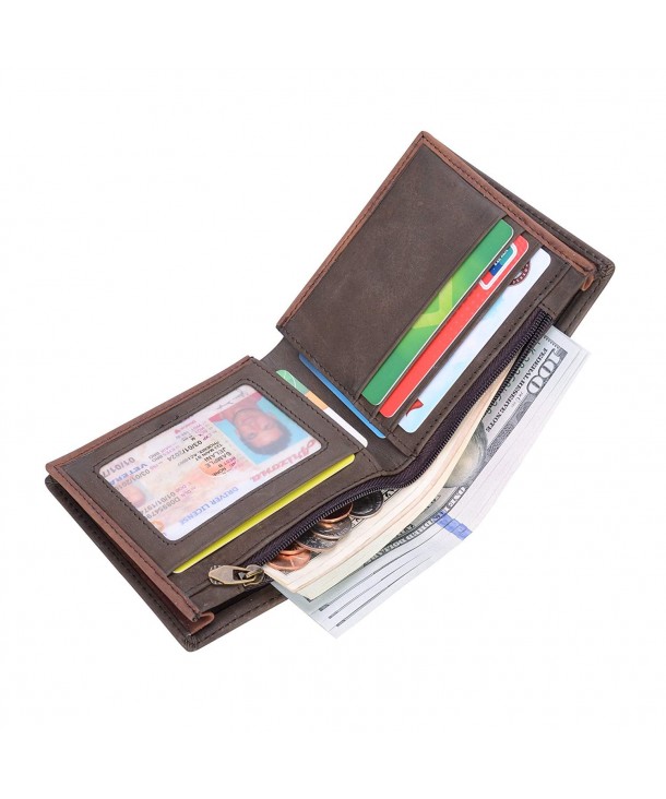 RFID Blocking Slim Wallet for Men Genuinel Leather Bifold Wallet with ...