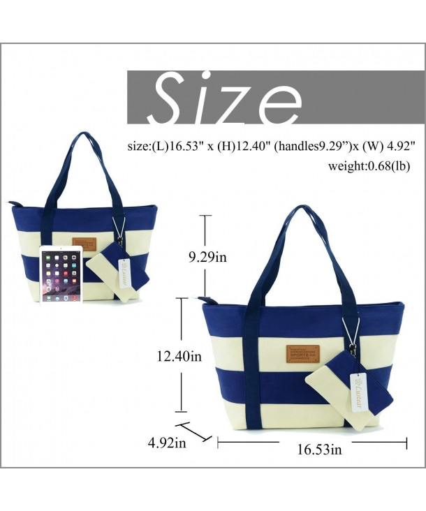 Large Nylon Tote Bags Shoulder Bag - Navy Blue - C918520DYNM