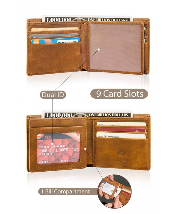 Genuine Leather Bifold Wallets For Men Front Pocket Slim Mens Wallet 2 ...