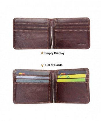 Bifold Front Pocket Leather Wallet Spring Money Clip RFID Blocking ...