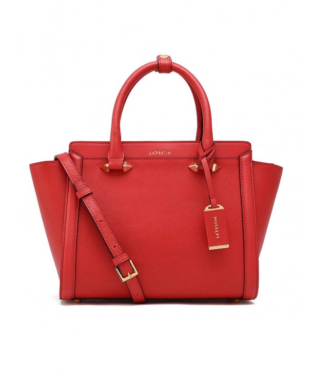 Brand Genuine Leather Bag for Women 2017 Fashion Top Handle Handbags - Anna Red - CE17YLR5Q2N