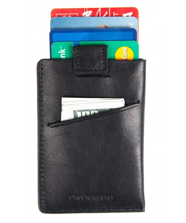 Leather RFID Blocking Pull Tab Front Pocket Minimalist Wallet Slim Card ...