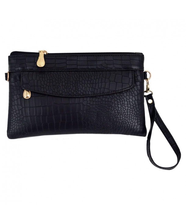 Crocodile Pattern Wristlet Bag Alligator Stripe Handbag Clutch Shoulder ...