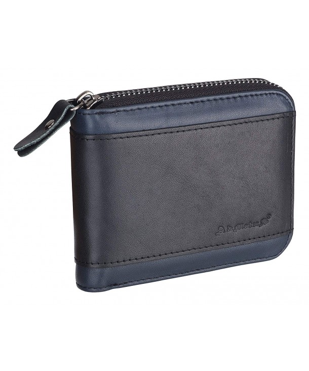 Men gifts Genuine Leather Short Zip Cowhide Wallet credit card ID ...
