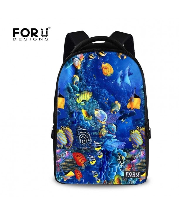 Classic Undersea World Design Funny School Backpack for College - fish ...