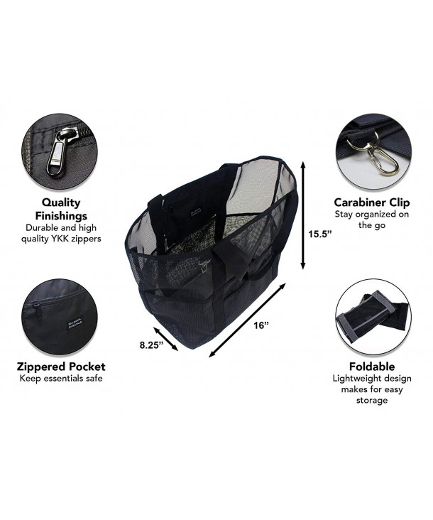 Zipper Quality Durable Multi Purpose Pockets - Black with Black Handles ...