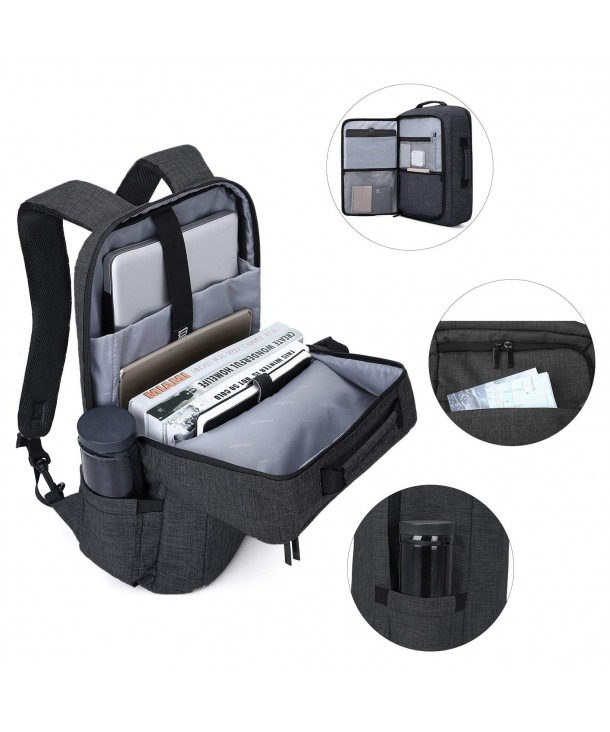 Backpack Convertible Briefcase Water Resistant - Black - CX186URA5XG