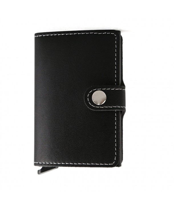 Men Women Mini Wallet Superfine fiber reinforced leather RFID Safe Card ...