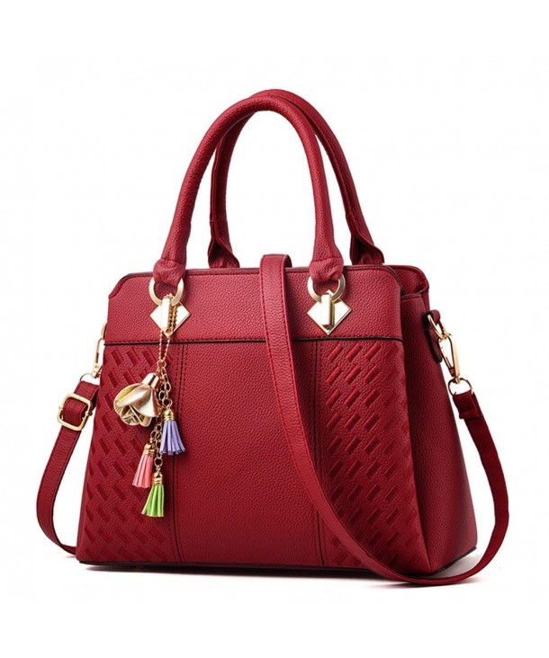 Women PU Leather Classy Handbag for School & Daily Commute- Blue Red ...