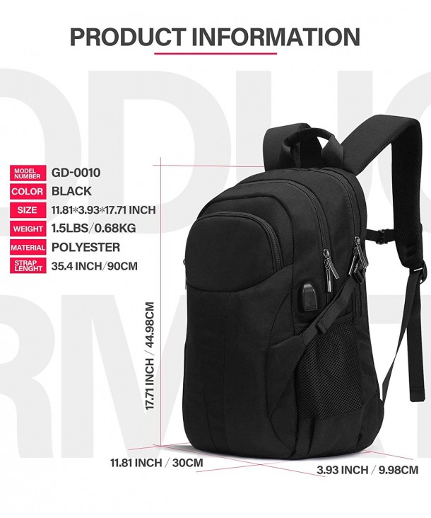 Backpack Business Computer Resistant - Black - D0010 - CM18GAYXI5E