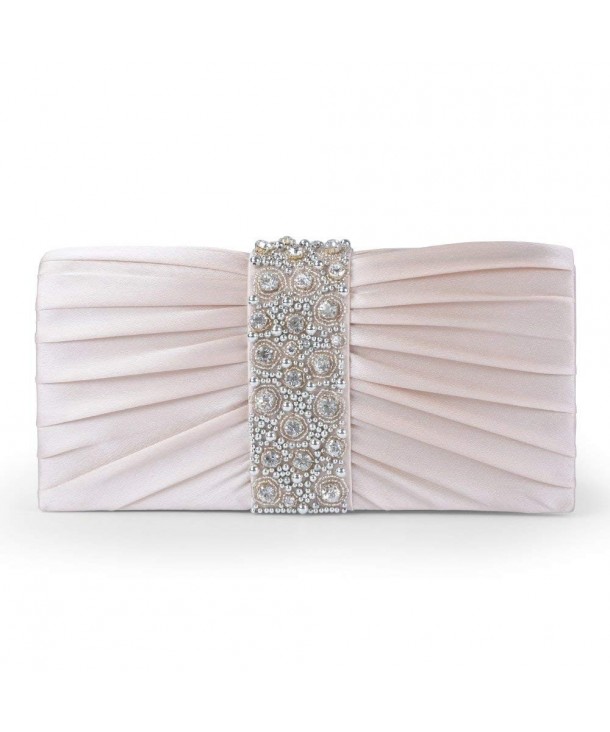 Women's Evening Clutch Bag Stain Beaded Large Wedding Purse Bridal Prom ...