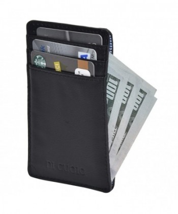 Slim leather wallet credit card case sleeve with ID Window with front ...