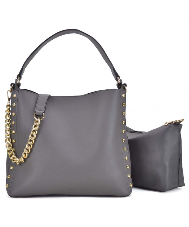 Women Handbag 2 Pieces Set Leather Satchel Hobo Purse Crossbody ...