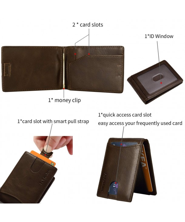 Wallets for Men RFID Blocking Slim Bifold Genuine Leather Minimalist ...