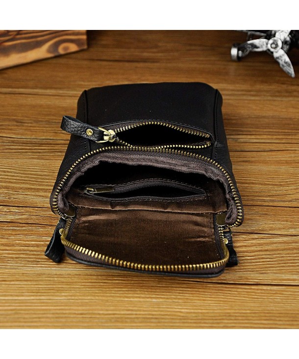 Mens Genuine Leather Mini Messenger Shoulder Bag Pouch Hook Waist Bag ...