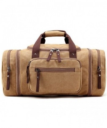 Oversized Canvas Travel Tote Luggage Weekend Duffel Bag (Coffee ...