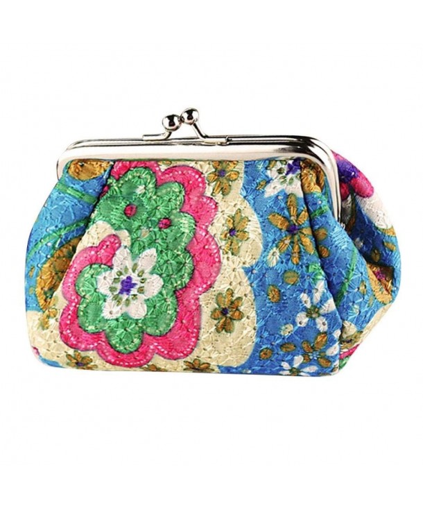 Wallet-Womens Vintage Flower Mini Wallet Coin Purse Clutch Handbag ...