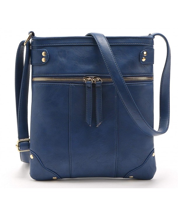 Women's Soft Leather Small Crossbody Purse- Shoulder Bag - Blue ...
